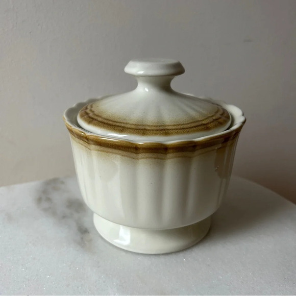 Vintage manor house mikasa stoneware ceramic sugar bowl - Picture 1 of 5